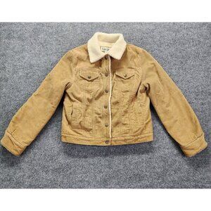 Marvin Richards Vintage 90s Tan Brown Cotton Corduroy Sherpa Trucker Jacket Sz M